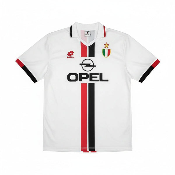 AC Milan 1996/97 Vintage Retro White Away Jersey – Official Classic ...
