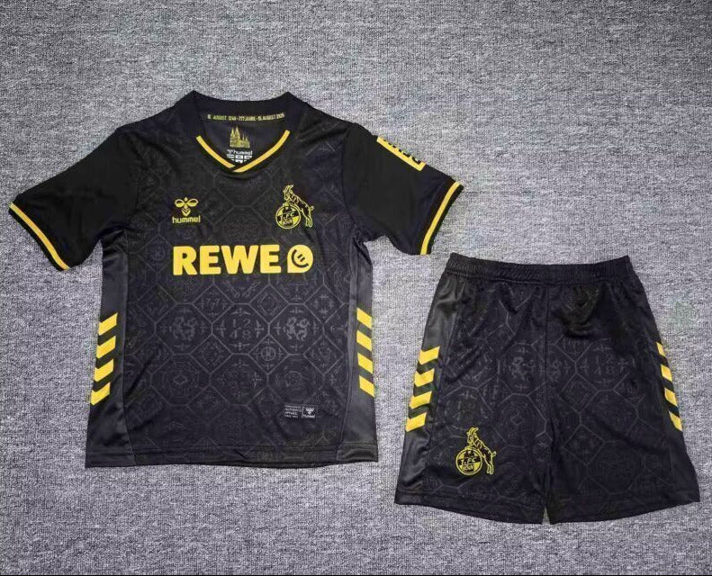 1. FC Köln 25/26 Black Third Away Kids Jersey Set