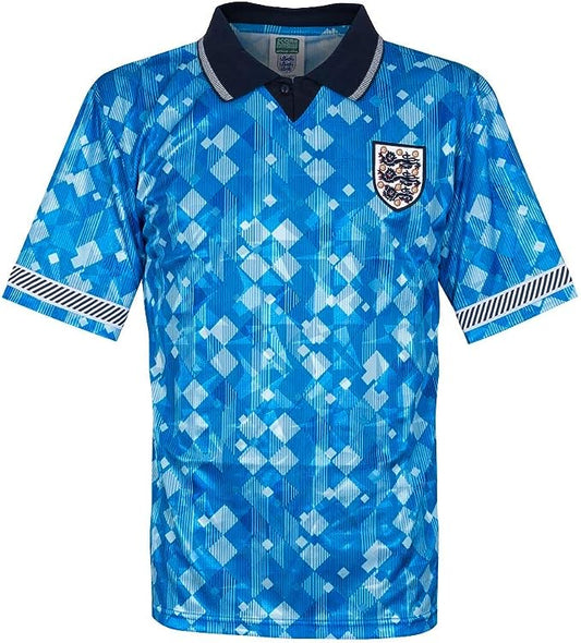 England 1990 Vintage Retro Blue Jersey