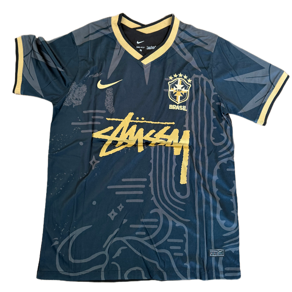 2025 Brazil x Stussy Black and Gold Concept Jersey