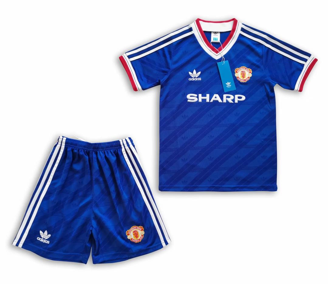 Manchester United Retro 1986/88 Vintage Kids Away Kit