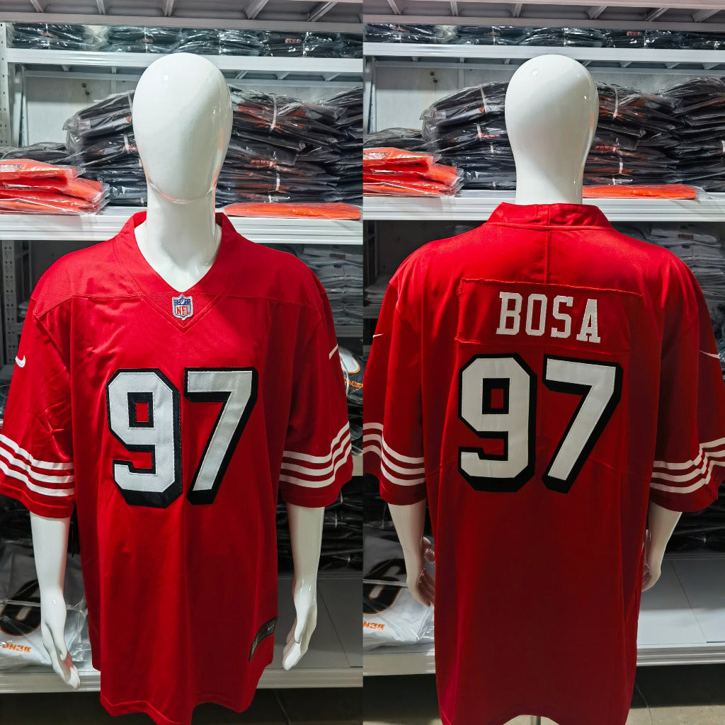 49ers 2022/23 Bosa #97 Red/White/Black NFL Game Jersey