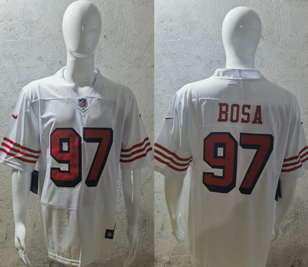 49ers 2022/23 Bosa #97 White/Red/Black NFL Game Jersey