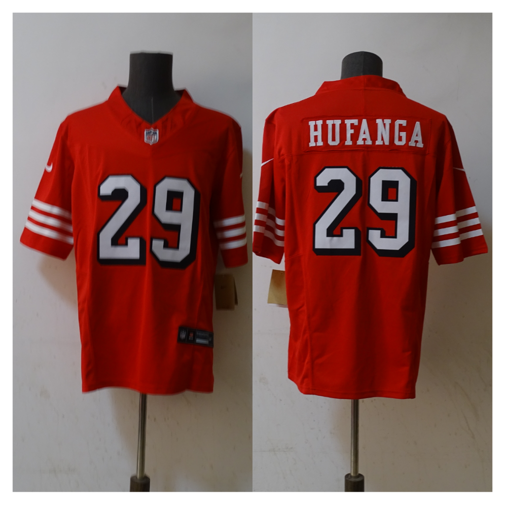 49ers 2022/23 Hufanga #29 Red/White/Black NFL Game Jersey