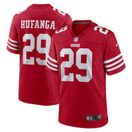 49ers 2022/23 Hufanga #29 Red/White NFL Game Jersey
