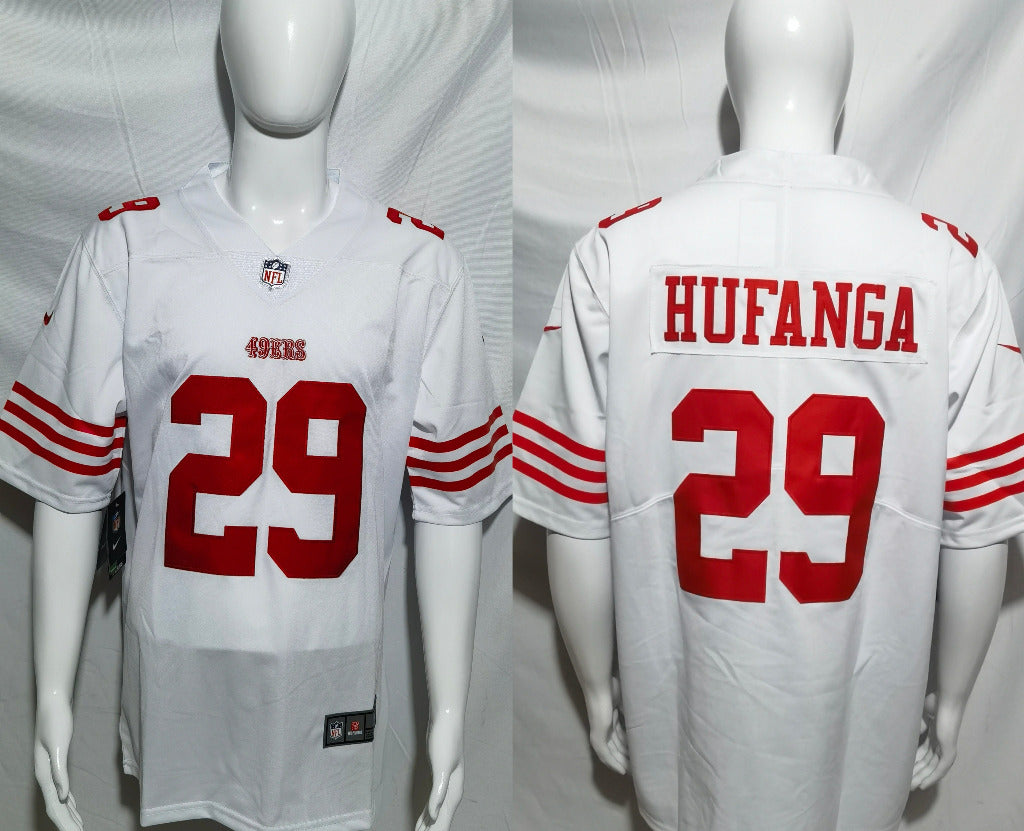 49ers 2022/23 Hufanga #29 White/Red NFL Game Jersey