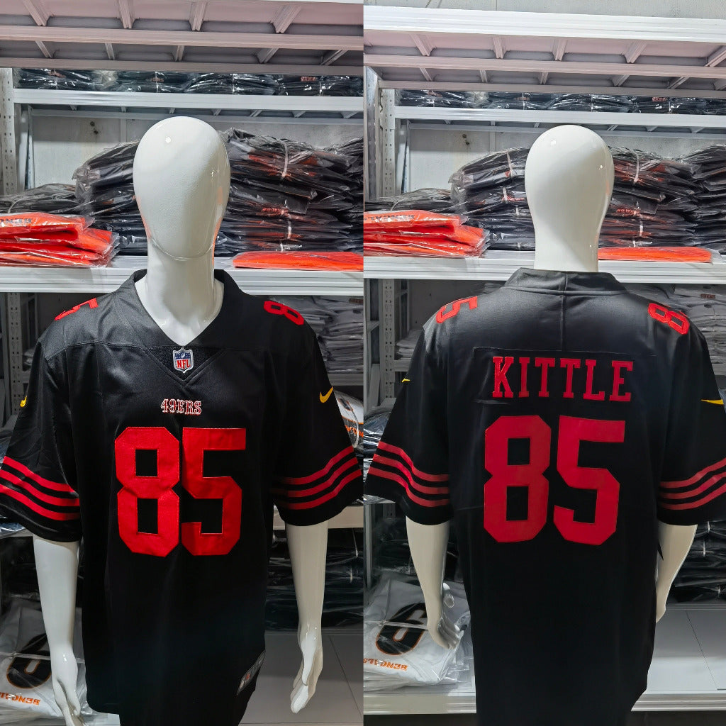 49ers 2022/23 Kittle #85 Black/Red NFL Game Jersey