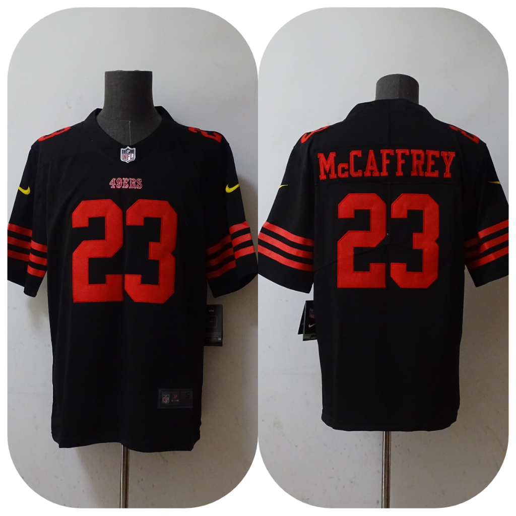 49ers 2022/23 McCaffrey #23 Black/Red NFL Game Jersey