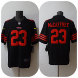 49ers 2022/23 McCaffrey #23 Black/Red NFL Game Jersey