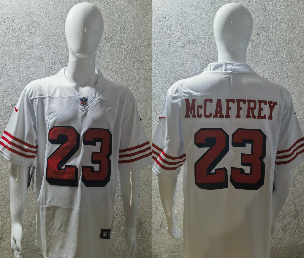 49ers 2022/23 McCaffrey #23 White/Red/Black NFL Game Jersey