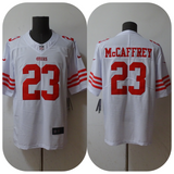 49ers 2022/23 McCaffrey #23 White/Red NFL Game Jersey