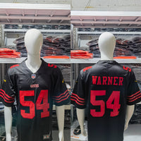 49ers 2022/23 Warner #54 Black/Red NFL Game Jersey