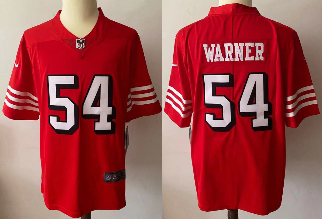 49ers 2022/23 Warner #54 Red/White/Black NFL Game Jersey