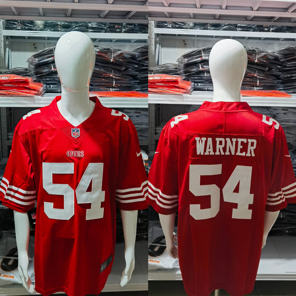 49ers 2022/23 Warner #54 Red/White NFL Game Jersey