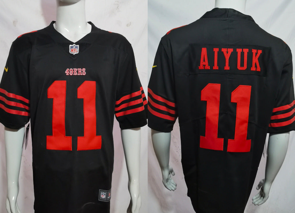 49ers 2023/24 Aiyuk #11 Black/Red NFL Game Jersey