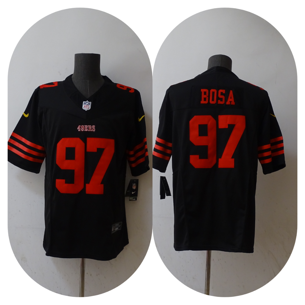 49ers 2023/24 Bosa #97 Black/Red NFL Game Jersey