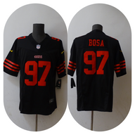 49ers 2023/24 Bosa #97 Black/Red NFL Game Jersey