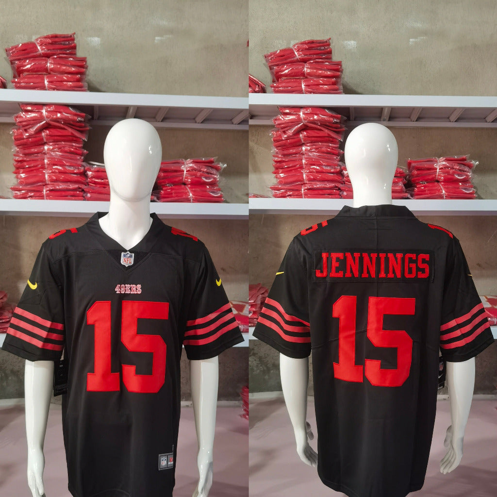 49ers 2023/24 Jennings #15 Black/Red NFL Game Jersey