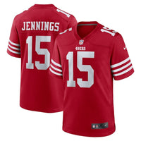 49ers 2023/24 Jennings #15 Red/White NFL Game Jersey