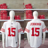 49ers 2023/24 Jennings #15 White/Red NFL Game Jersey