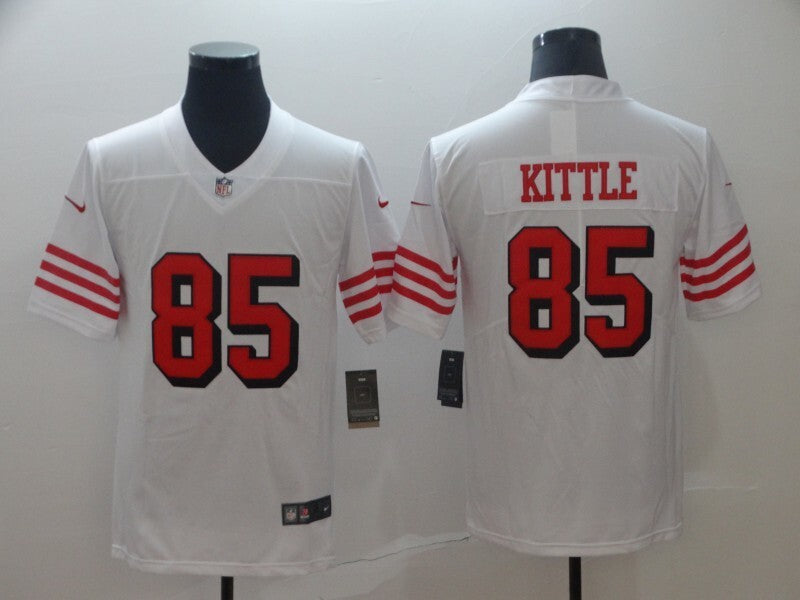 49ers 2023/24 Kittle #85 White/Red NFL Game Jersey