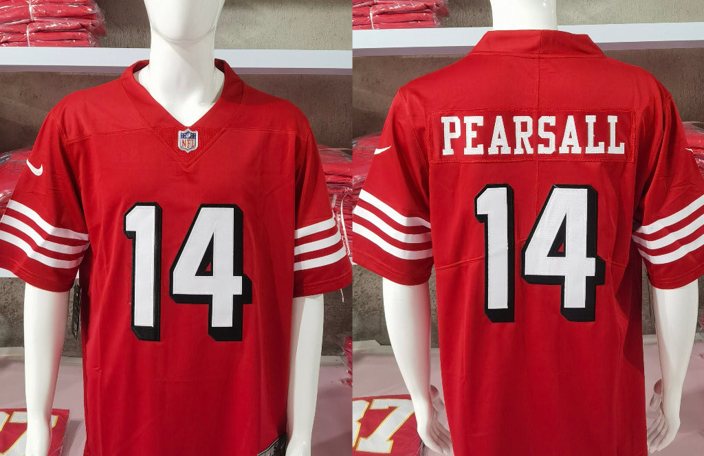 49ers 2023/24 Pearsall #14 Red/White/Black NFL Game Jersey