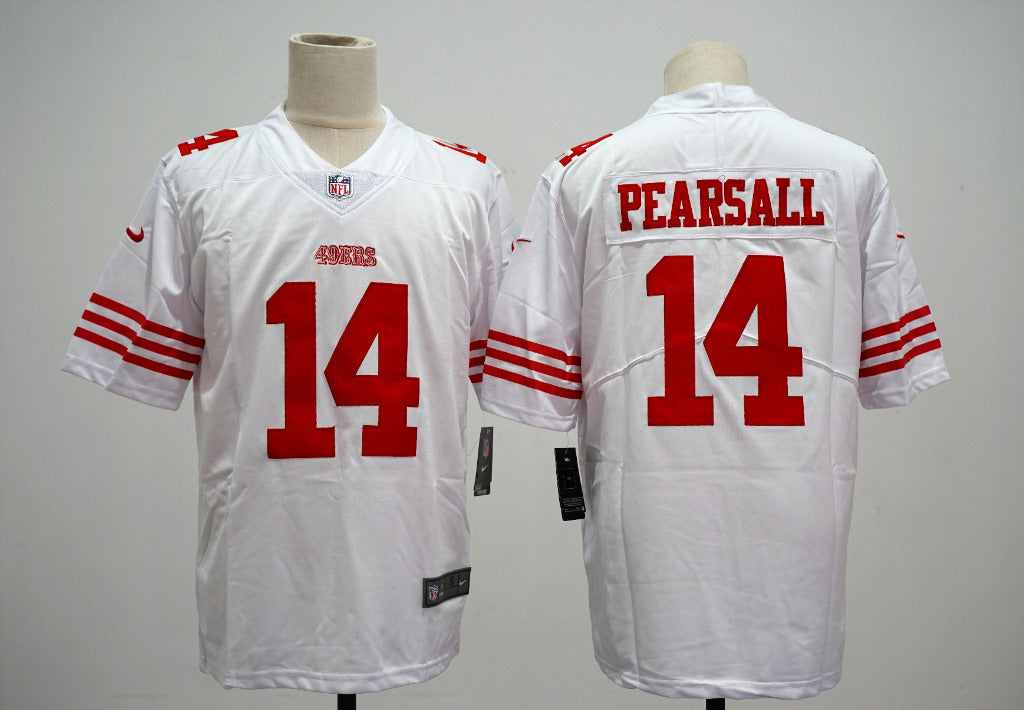 49ers 2023/24 Pearsall #14 White/Red NFL Game Jersey