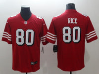 49ers 2023/24 Rice #80 Red/White/Black NFL Game Jersey