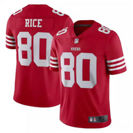 49ers 2023/24 Rice #80 Red/White NFL Game Jersey
