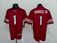 49ers 2023/24 Samuel SR #1 Red/White/Black NFL Game Jersey