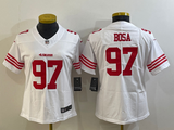 49ers 21/22 Bosa #97 White/Red Women NFL Jersey