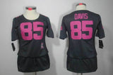 49ers 21/22 Davis #85 Black/Pink Women NFL Game Jersey