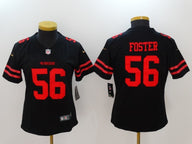 49ers 21/22 Foster #56 Black/Red Women NFL Jersey