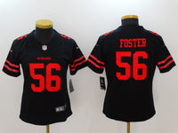 49ers 21/22 Foster #56 Black/Red Women NFL Jersey