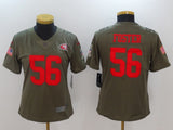 49ers 21/22 Foster #56 Green/Red Women NFL Jersey