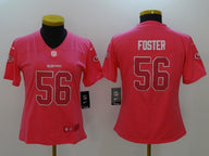49ers 21/22 Foster #56 Pink/White Women NFL Jersey