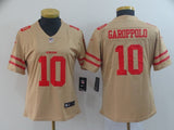 49ers 21/22 Garoppolo #10 Gold/Red Women NFL Jersey