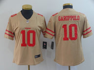 49ers 21/22 Garoppolo #10 Gold/Red Women NFL Jersey