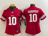 49ers 21/22 Garoppolo #10 Red/White Women NFL Jersey