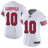 49ers 21/22 Garoppolo #10 White/Red/Black Women NFL Jersey