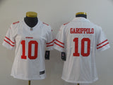 49ers 21/22 Garoppolo #10 White/Red Women NFL Jersey