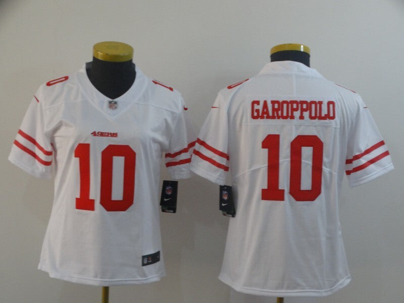 49ers 21/22 Garoppolo #10 White/Red Women NFL Jersey