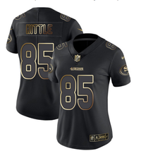 49ers 21/22 Kittle #85 Black/Gold/Gray Women NFL Jersey