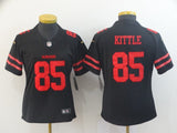 49ers 21/22 Kittle #85 Black/Red Women NFL Jersey