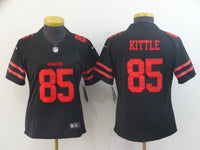 49ers 21/22 Kittle #85 Black/Red Women NFL Jersey