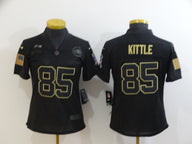 49ers 21/22 Kittle #85 Black/Yellow Women NFL Jersey
