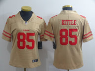 49ers 21/22 Kittle #85 Gold/Red Women NFL Jersey