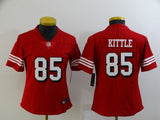 49ers 21/22 Kittle #85 Red/White/Black Women NFL Jersey