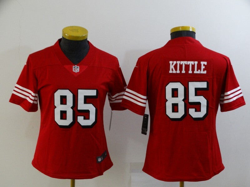 49ers 21/22 Kittle #85 Red/White/Black Women NFL Jersey