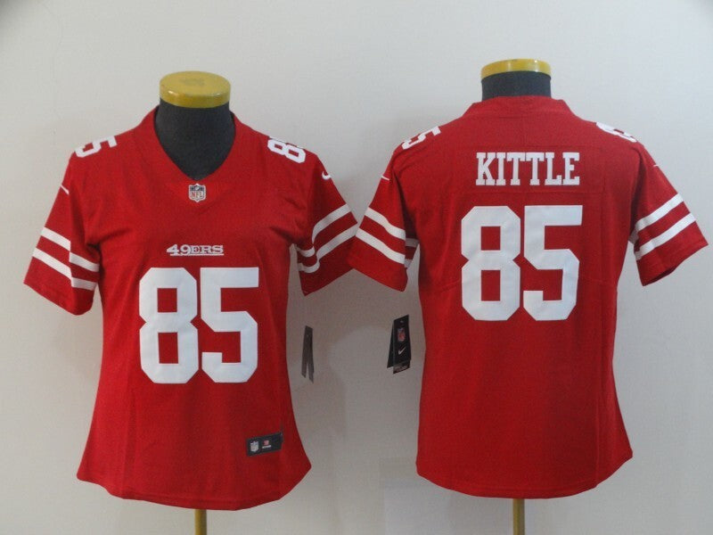 49ers 21/22 Kittle #85 Red/White Women NFL Jersey